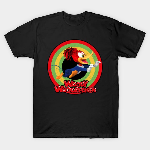 Woody Woodpecker Circle Style T-Shirt by Gunung Sambojorka